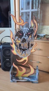 Totenkopf, Glas, Kunst,  Horro, Halloween, Bilder,  Gold, Silber, - Bild 1 von 3