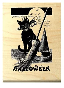 Halloween Cat NUEVO sello de goma WM P5 - Imagen 1 de 2