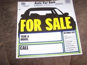 SET OF 2 Large Outdoor Plastic Auto"FOR SALE" Year & Model:,Call:Signs 13"x11.5" - Picture 1 of 1
