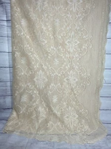 "Antike Tischdecke Spitze - GROSSES BANKETT BEIGE, GRÖSSE 90"" x 60" - Bild 1 von 2