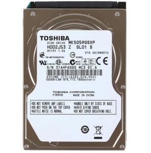 Toshiba 500GB MK5059GSXP 5400U/MIN SATA 2,5" Laptop Festplatte Festplatte 9,5 mm - Bild 1 von 2
