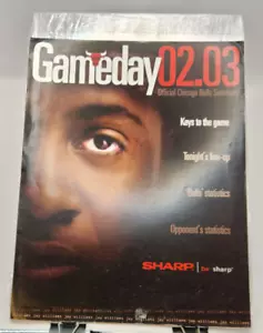 2003 Chicago Bulls Spieltag Jay Williams Cover Lineup Karte vs Houston Rockets - Bild 1 von 3