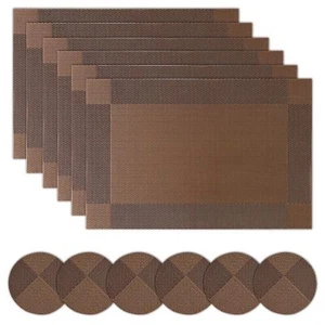 Miorkly Tischsets, Platzsets und Untersetzer 6er Set Weihnachten o.dunkelbraun - Bild 1 von 8