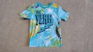 365 Kids by Granimals "Oh Yeah" Blue/Yellow Tie Dye Shirt. Boys Size 5 - Picture 1 of 8