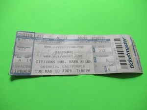 VINTAGE 2009 SLIPKNOT TICKET STUB - Imagen 1 de 2