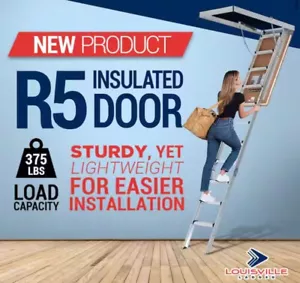 Energy Efficient Insulated Aluminum Attic Ladder, 375 Lbs. Load Capacity - Picture 1 of 9