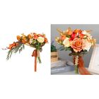 Mixed Flowers Beautiful Artificial Flowers Orange Flower Fake Bouquet for Home