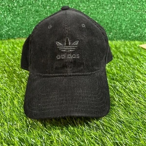 Adidas Corduroy Hat Cap Adjustable Strapback Baseball Trefoil Logo Casual Y2K - Picture 1 of 11