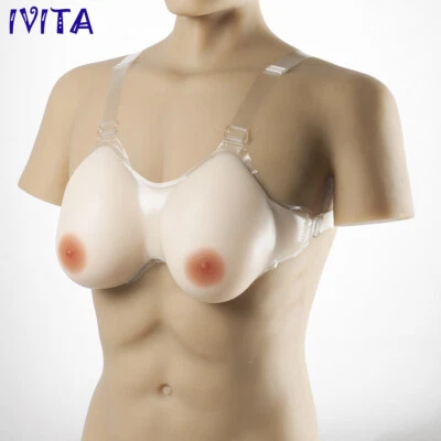 Silikonbrüste 1000g Fake Brüste D Cup BHs Transgender Fake Boobs Bra Enhancers - Bild 1 von 4