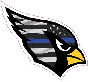 Cardinal Blue Line Inspired Full Size Football Helmet Decals - Picture 1 of 3