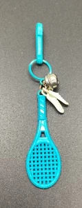 Vintage 1980s Plastic Bell Charm Tennis Racket With Shoes Blue Pre-owned - Picture 1 of 5