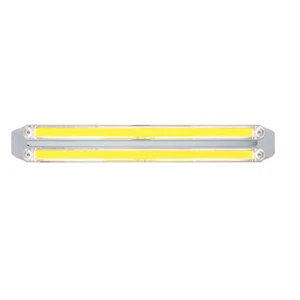 48 LED Universal Chrome Dual 12" Light Bar w/ GLO Effect - Amber LED/Clear Lens - Picture 1 of 5