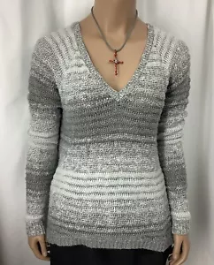 Hollister maglione donna grigio medio a righe scintillante pullover JAP250320/JP1 - Foto 1 di 8
