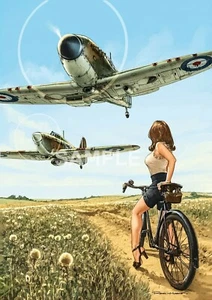 WW2 Pinup Print - Long Legs and Fighter Planes!  4x6 - Picture 1 of 1