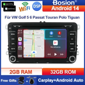Autoradio Android 14 GPS NAVI Für VW Golf 5 6 Passat Touran Polo Tiguan 2+32G BT - Bild 1 von 23