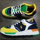 Polo Ralph Lauren Trackster 200 Trainer Shoes 10.5 Blue Green Yellow Sneakers