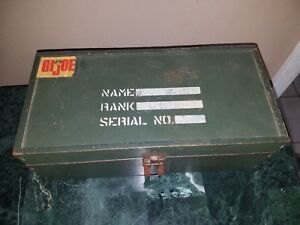 Vintage G. I. Joe Soldier Wood Box Foot Locker without Tray Military Rank Serial