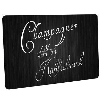 Fussmatte " Champagner steht im Kühlschrank  (Dunkel) - Bild 1 von 4