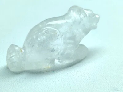 Cristal Cuarzo Hecho a Mano Tallado León 5 gramos de Peso 3 cm de Largo Foto 1 de 3