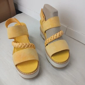 New sorel women shoes 7.5 Yellow Street Works Braided Slingback NL5088-765 - Picture 1 of 7