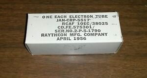 NOS 5517 Rectifier Tubes USA Raytheon Military Surplus Radio 1956 Tube Lot