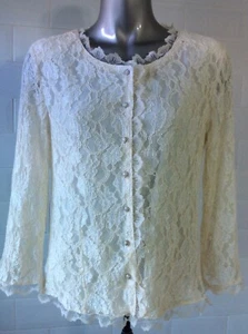 SIZE 10 ASOS CREAM LACE BLOUSE GOTH STEAMPUNK WHITBY PARTY WEDDING SUMMER - Picture 1 of 7