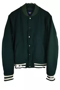 Superdry Hombre Chaqueta Universitaria Mezcla Lana Verde Botón Universitario Talla M - Imagen 1 de 10