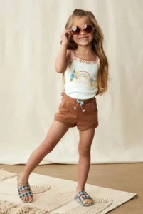 Matilda Jane Girls Enchanted Garden Frances French Terry Shorts Size 6 - Picture 1 of 3