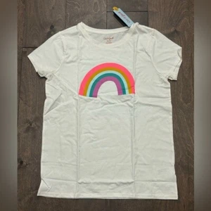 Cat & Jack Girls' Casual Short Sleeve Rainbow Tee, Size XXL 18 - Picture 1 of 3