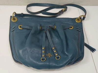 ORYANY 100% Leather Shoulder Bag Teal Blue Purse Handbag - Image 1 of 4