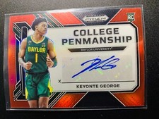 2023 Panini Prizm Draft Picks Penmanship Auto Keyonte George Red 99/99 Rookie RC
