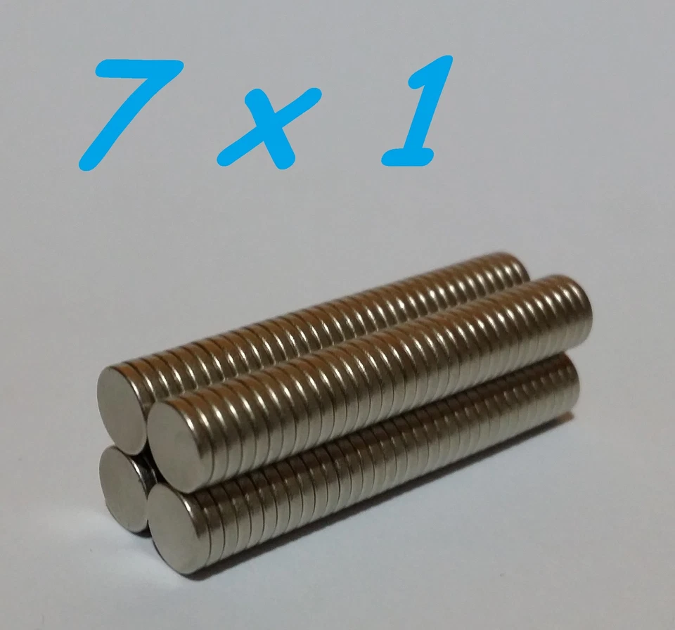 70 MAGNETI NEODIMIO 7X1 MM CALAMITA POTENTE FIMO CERAMICA MAGNETE CALAMITE - Immagine 1 di 1