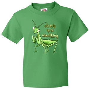 Inktastic Praying Mantis- Clearly Up To Something Youth T-Shirt Animals Insect - Picture 1 of 8