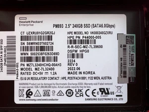 HPE 240GB SATA SSD – Model VK000240GZXRU | P/N P44000-005 | Enterprise Grade - Picture 1 of 5