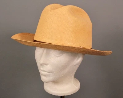 Sombrero de Panamá Estilo Carretera Abierta Stetson Paja Años 50 De Colección Para Hombre Talla 7 3/8 Años 50 Fedora Foto 1 de 4