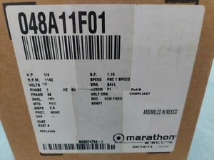 Marathon Electric AC Motor, 1/4HP, 1140 RPM, 115V Model VF 4811F01A - Picture 1 of 7