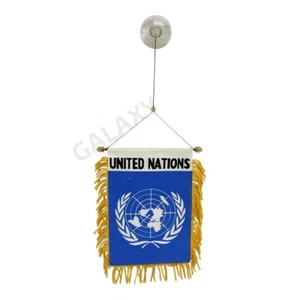 Mini Bandera de las Naciones Unidas / Bandera de las Naciones Unidas de doble cara Bandera de ventana de coche - Imagen 1 de 1