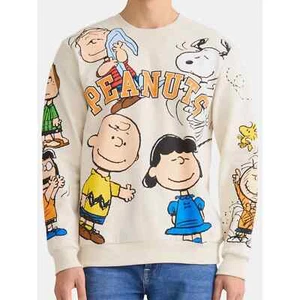 Peanuts Group Character Graphic Sweatshirt Mens 2XL 50-52 Snoopy Charlie Brown - Picture 1 of 12