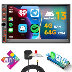 4+64GB 7" Android 13.0 Touchscreen Apple Carplay GPS Navi Autoradio SWC RDS Wifi - Foto 1 di 14