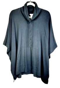 Nuevo con etiquetas Pure Jill Mujer Chal Capa XS/S Mezcla Algodón Capucha Cuello Pullover Negro - Imagen 1 de 9