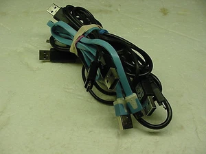 Lote x6 Cable de Alimentación Micro Datos USB 2.0 Macho a Macho Azul Negro - Imagen 1 de 2