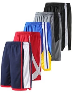 5 Pack Big Boys Youth Athletic Mesh Basketball Large Blue/Gray/Navy/Black/Red - Picture 1 of 7