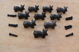 Vintage Cast iron knob Handles Rabbit Cabinet Dresser Drawer Pulls knobs 10 pc - Picture 1 of 6