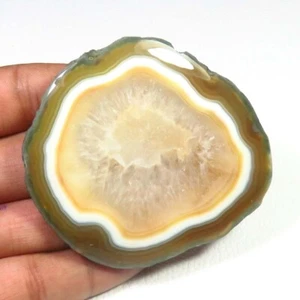 Geoda de rebanada marrón 67x59 mm 255 quilates cabujón liso ágata natural BS-1139 - Imagen 1 de 4