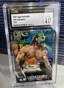 luchasaurus 2021 upper deck #46 pyro rookie aew csg 10 - Picture 1 of 7