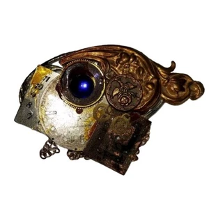 Broche de Ojo Reloj Steampunk De Colección Gótico Gótico Fairycore Medieval Boho Tono Dorado - Imagen 1 de 4