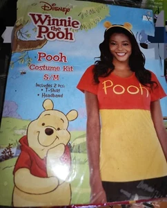 NEW~ DIsney Winnie the Pooh POOH Costume Kit Adult Small/Medium~Shirt & Headband - Picture 1 of 2