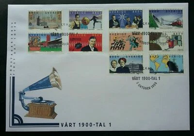 [SJ] Sweden A Millennium Dawns 1998 Music Sport Port Ship Industry (booklet FDC - Image 1 of 4