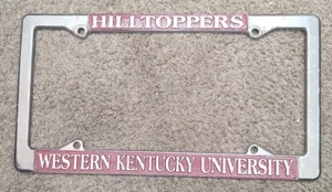 Vintage Hilltoppers Western Kentucky University Metal License Frame Pre-owned - Picture 1 of 2