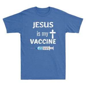 Jesus Is My Vaccine Christian Faith Jesus Funny Saying Gift Vintage Men T-Shirt - Picture 1 of 3
